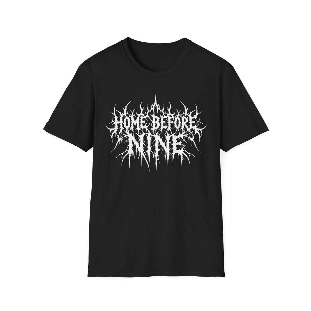 Home Before Nine T-Shirt | Death Metal Typography