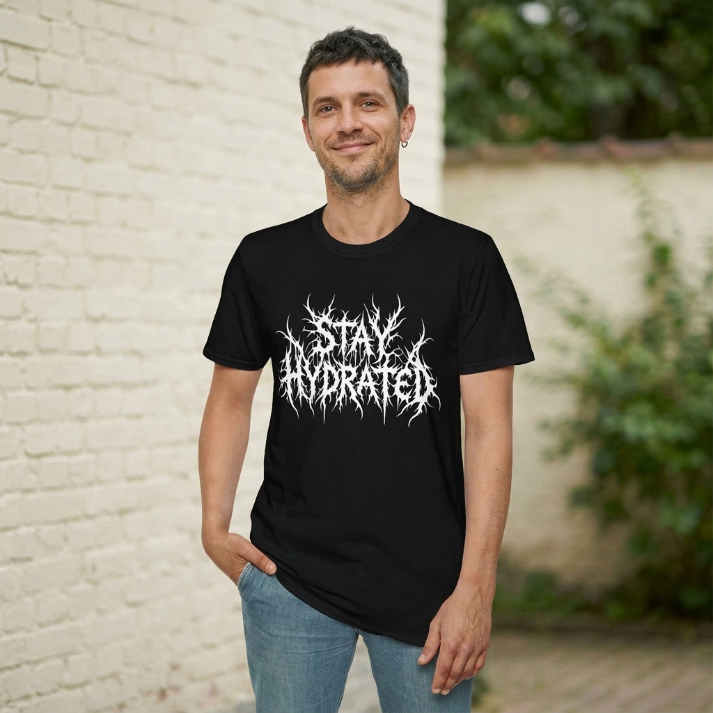 Stay Hydrated T-Shirt | Death Metal Typography